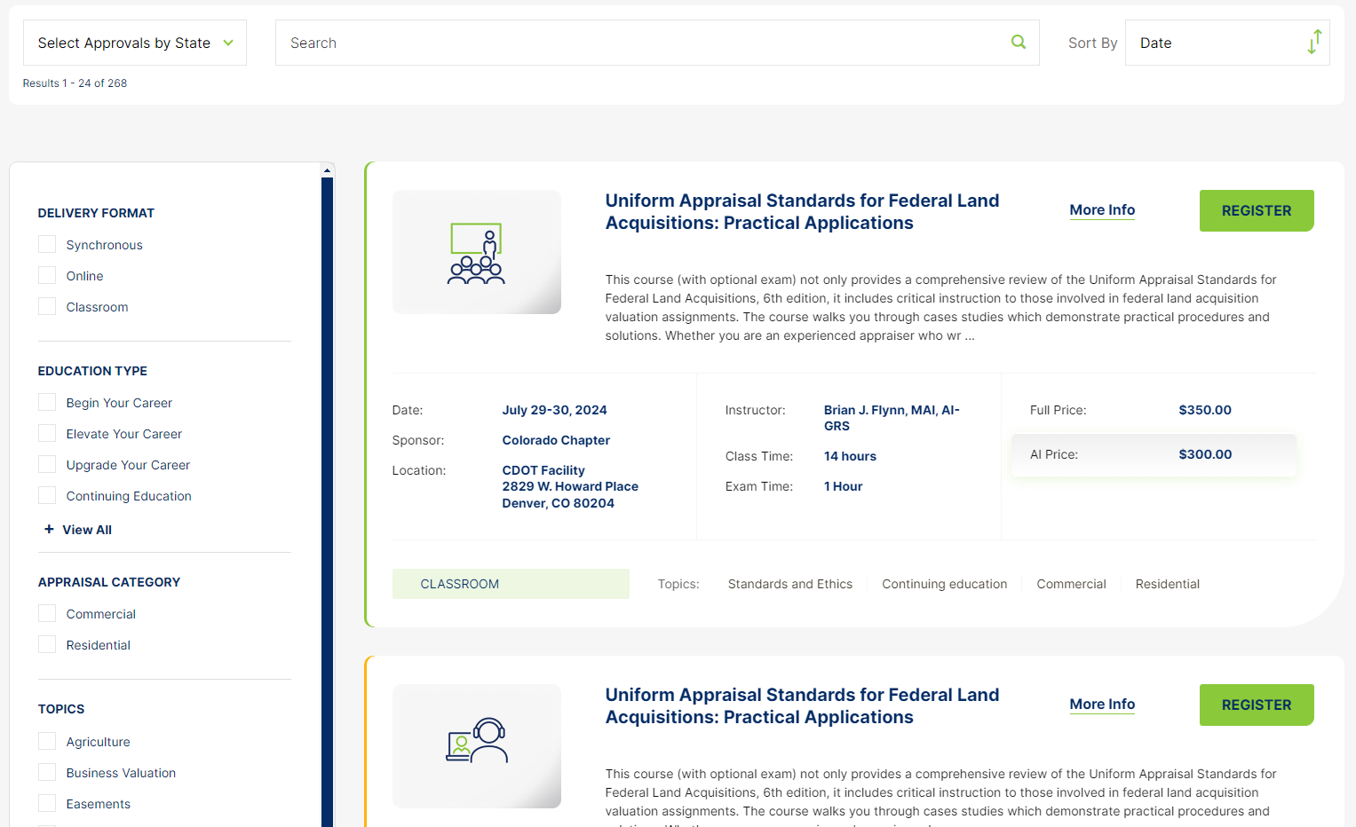 Search experience from a BlueModus client implementation